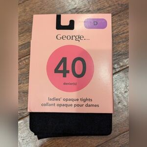 Black Tights Ladies Black Opaque Tights Size L/XL By George